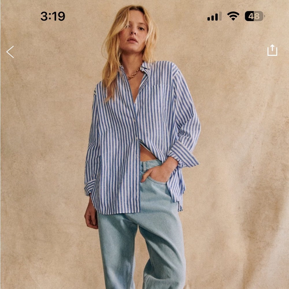 Sezane Blue Striped Max shirt